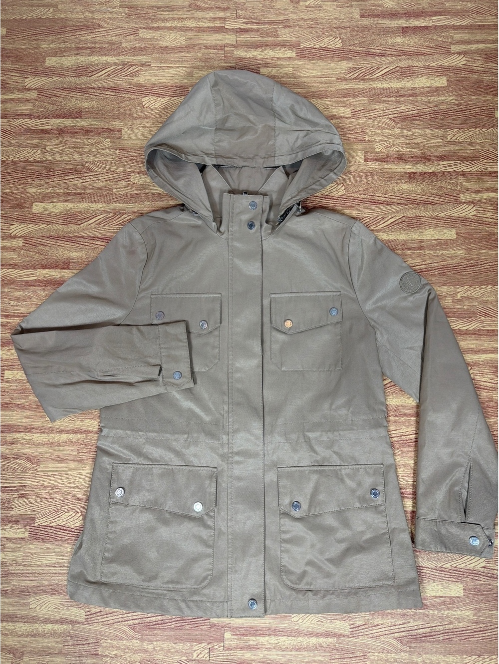 Lauren Ralph Lauren Womens Small Khaki Utility Field Jacket Detachable Hood